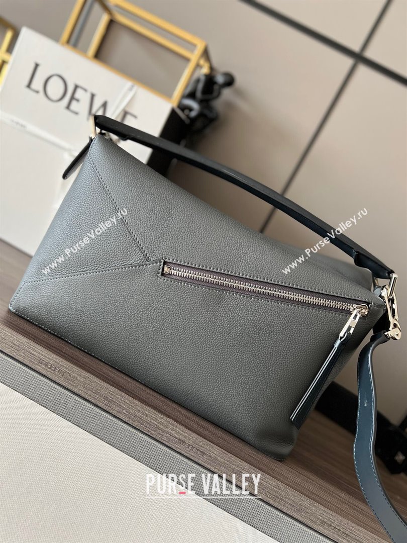 Loewe Large Puzzle Bag in Grained Calfskin Grey 2024 (DL-24032103)