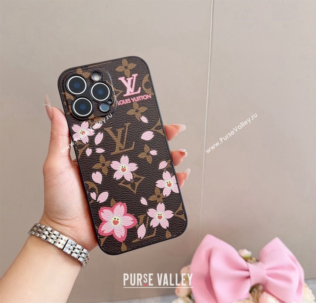 Louis Vuitton x TM Cherry Bloom iPhone Holder Brown 2025 (SHI-250616012)