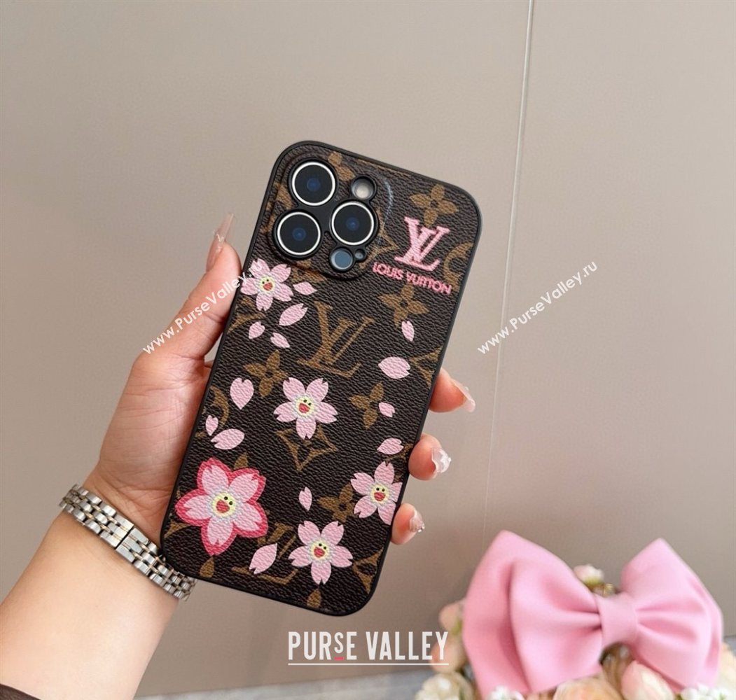 Louis Vuitton x TM Cherry Bloom iPhone Holder Brown 2025 (SHI-250616012)