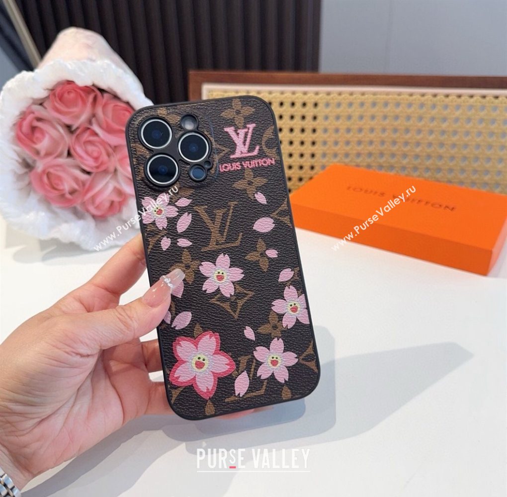 Louis Vuitton x TM Cherry Bloom iPhone Holder Brown 2025 (SHI-250616012)