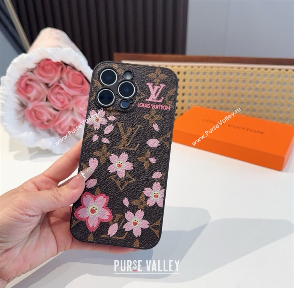 Louis Vuitton x TM Cherry Bloom iPhone Holder Brown 2025 (SHI-250616012)