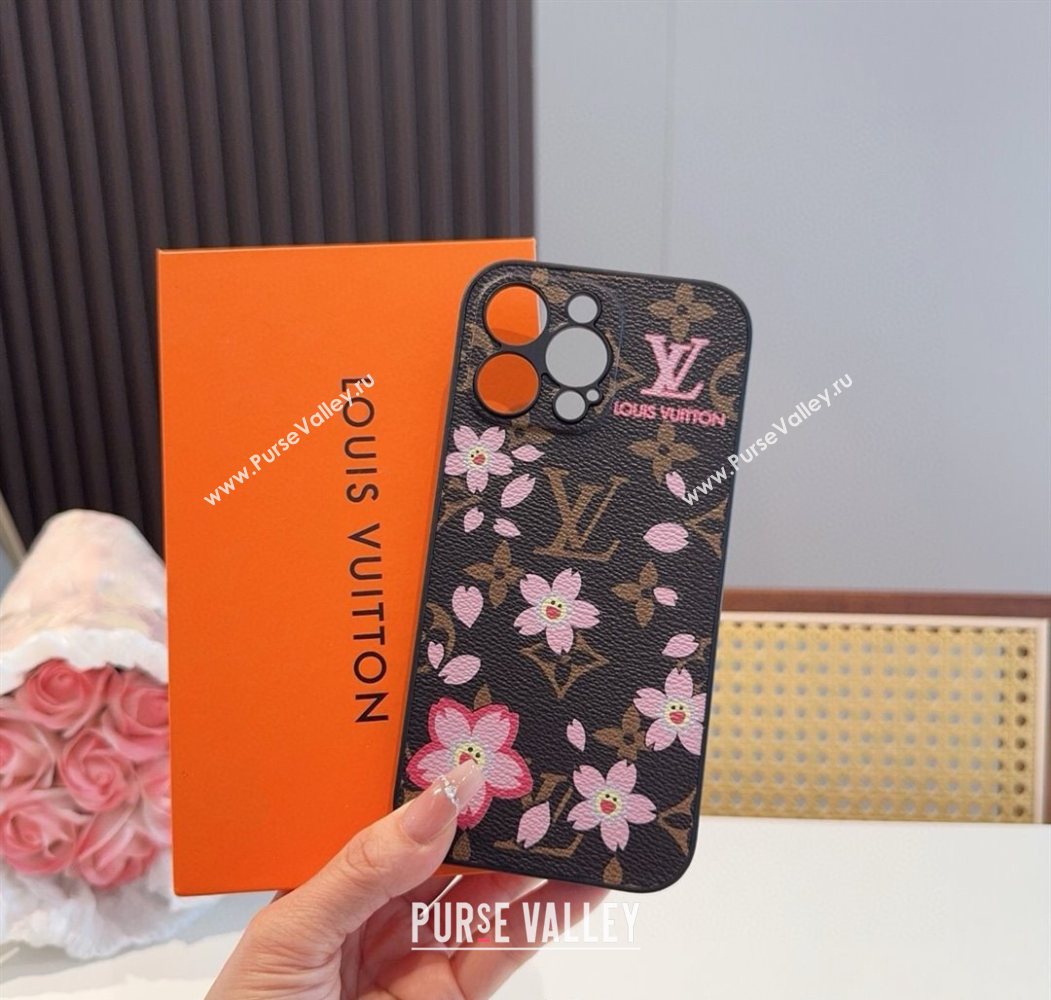 Louis Vuitton x TM Cherry Bloom iPhone Holder Brown 2025 (SHI-250616012)