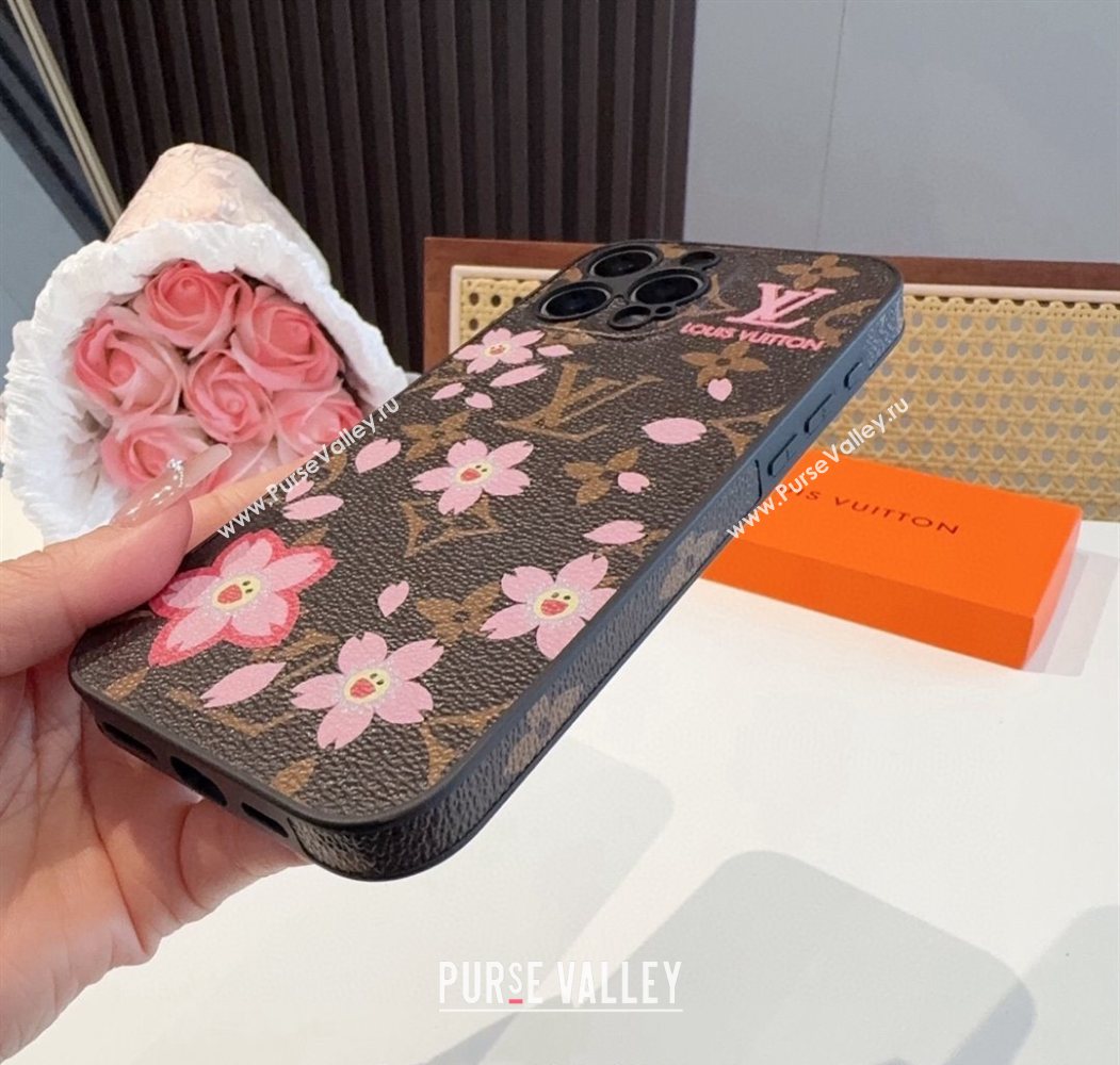 Louis Vuitton x TM Cherry Bloom iPhone Holder Brown 2025 (SHI-250616012)