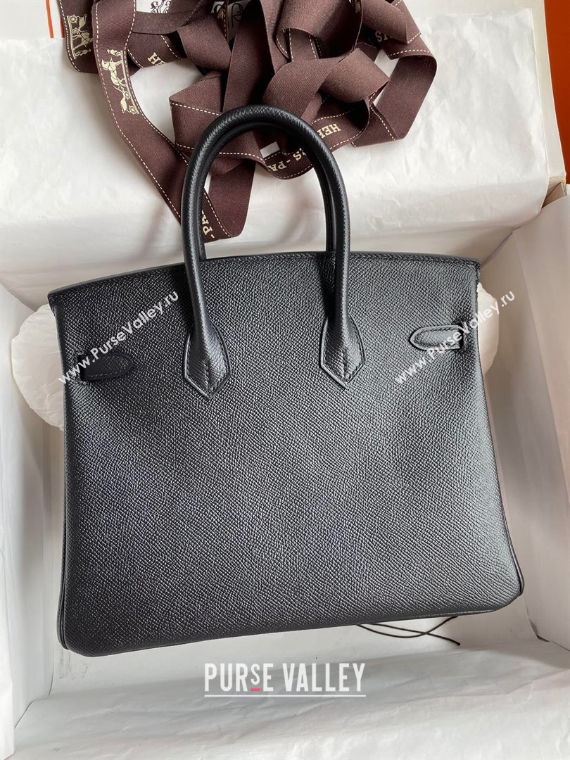 Hermes Birkin 25cm/30cm/35cm Bag in Original Epsom Leather Black/Silver 2024 (Full Handmade) (XYA-24070119)