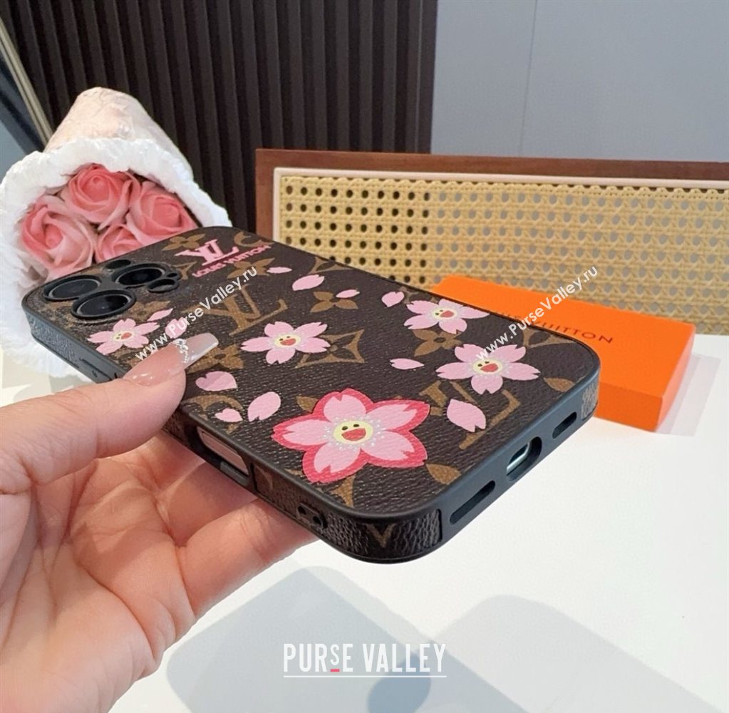 Louis Vuitton x TM Cherry Bloom iPhone Holder Brown 2025 (SHI-250616012)