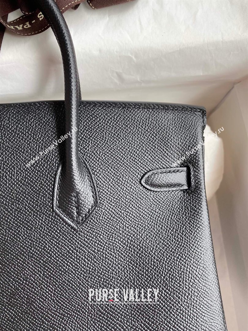 Hermes Birkin 25cm/30cm/35cm Bag in Original Epsom Leather Black/Silver 2024 (Full Handmade) (XYA-24070119)