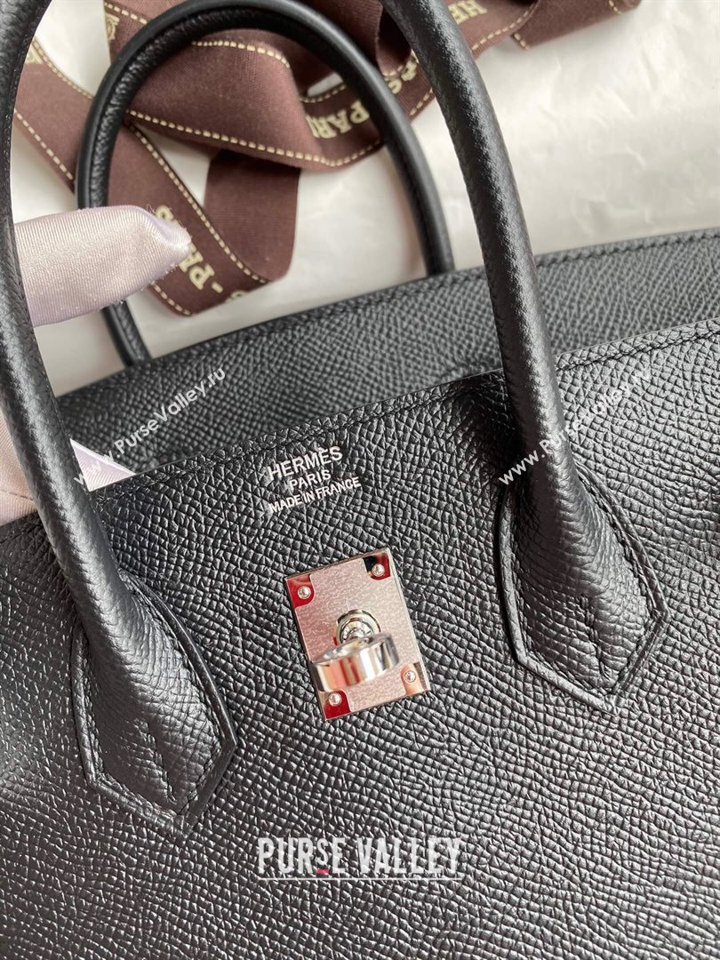 Hermes Birkin 25cm/30cm/35cm Bag in Original Epsom Leather Black/Silver 2024 (Full Handmade) (XYA-24070119)