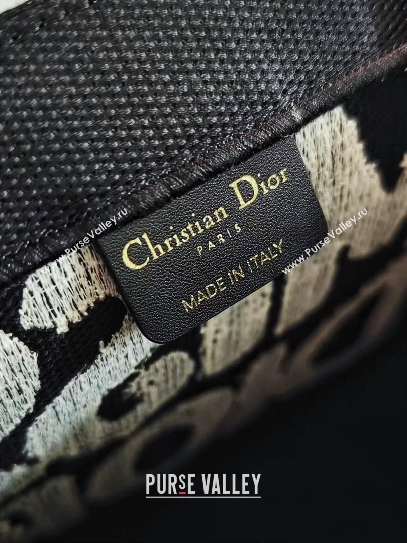 Dior Small Book Tote bag in Black and White Miss Dior Graffiti Embroidery 1286 2024 (DMZ-24082301)