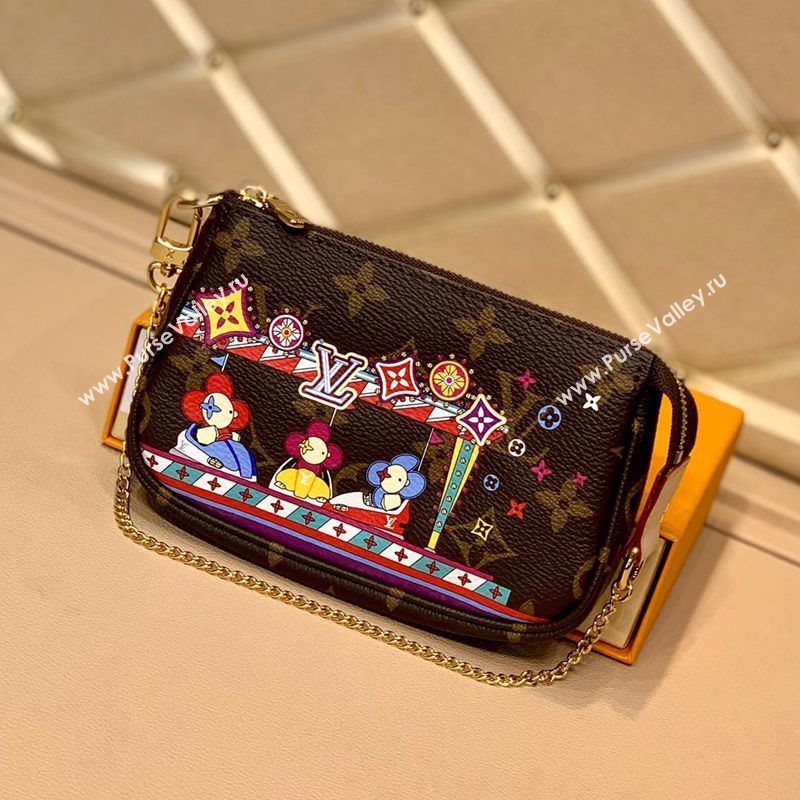 Louis Vuitton Christmas Mini Pochette Accessoires Clutch with Chain Bag M58009 02 2020 (KI-20112433)