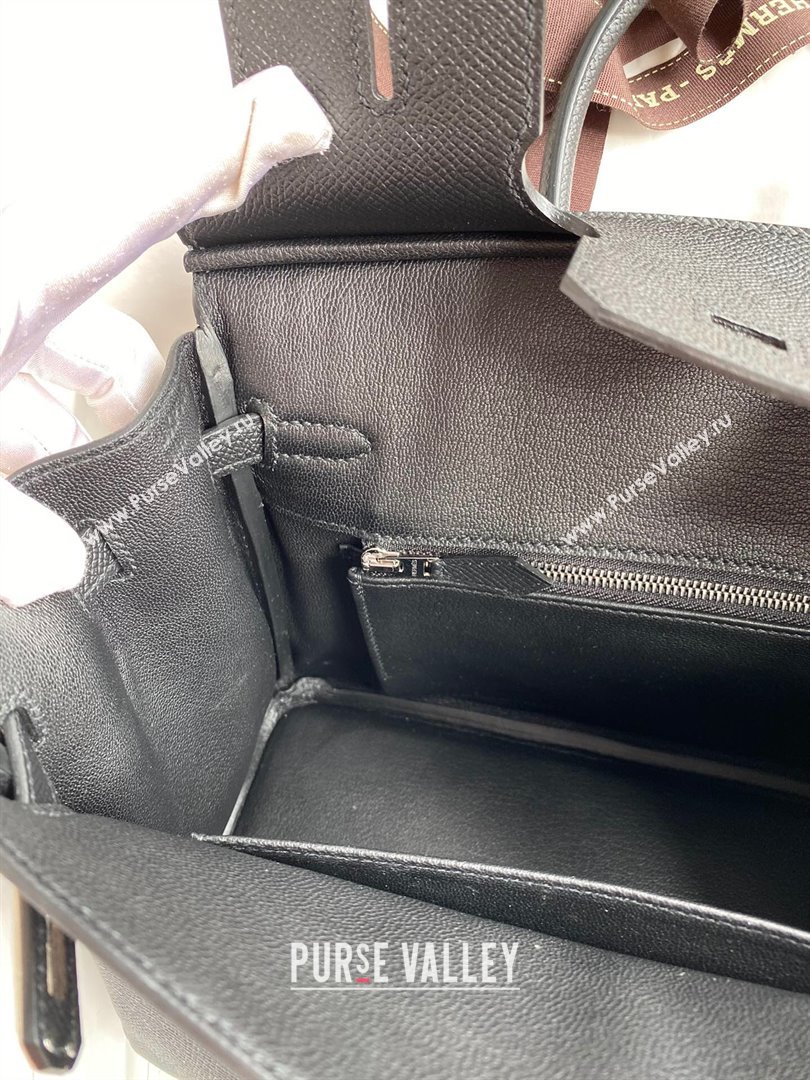 Hermes Birkin 25cm/30cm/35cm Bag in Original Epsom Leather Black/Silver 2024 (Full Handmade) (XYA-24070119)