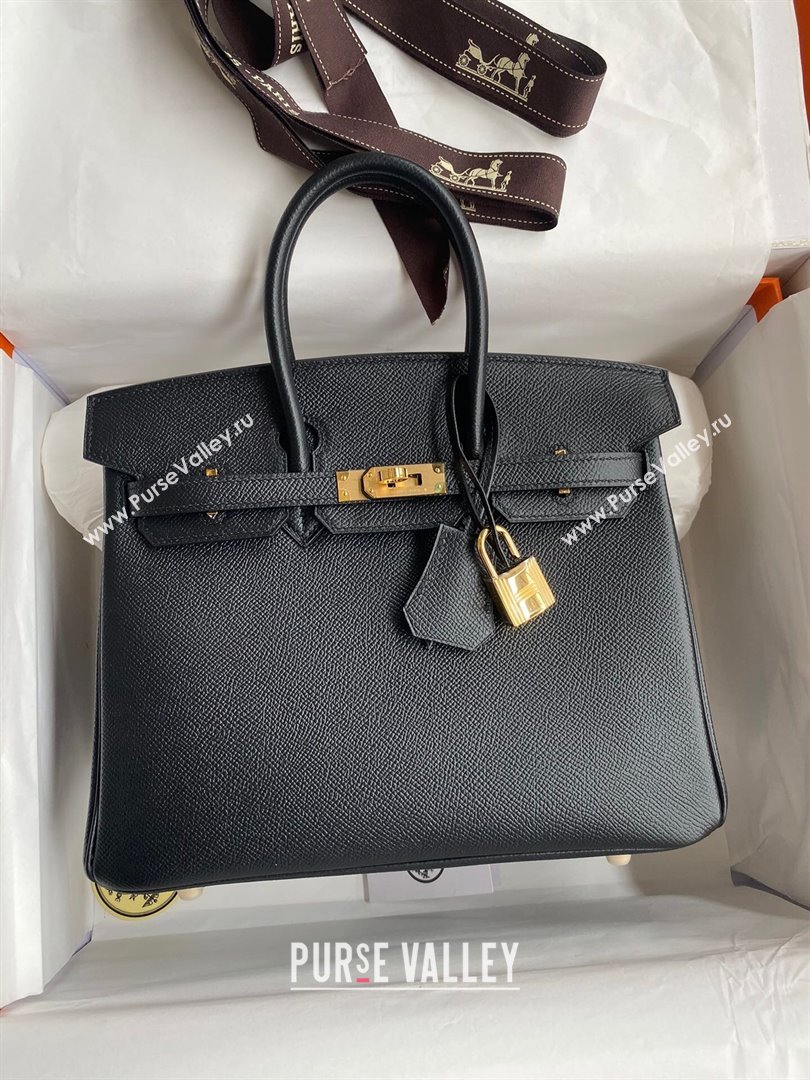 Hermes Birkin 25cm/30cm/35cm Bag in Original Epsom Leather Black/Gold 2024 (Full Handmade) (XYA-24070120)