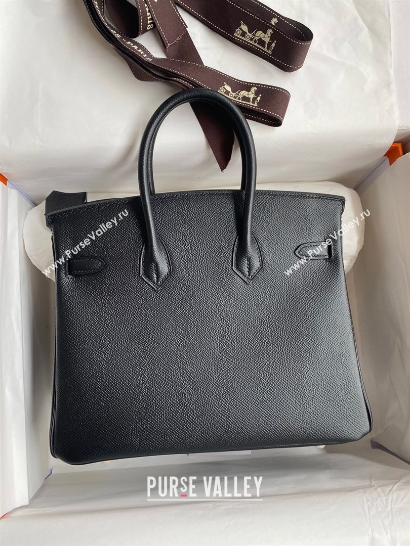 Hermes Birkin 25cm/30cm/35cm Bag in Original Epsom Leather Black/Gold 2024 (Full Handmade) (XYA-24070120)