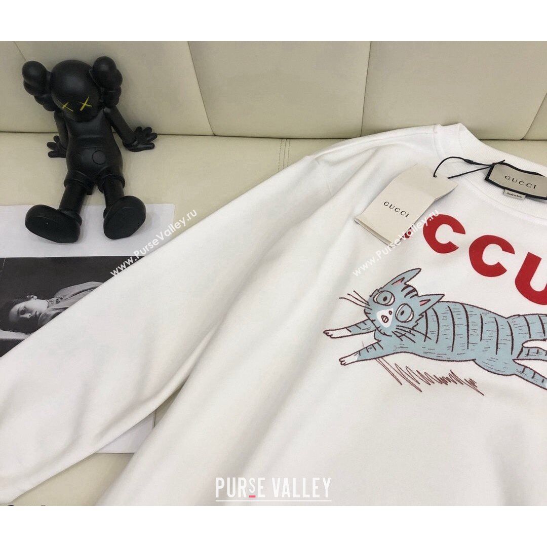 Gucci Cat Sweatshirt White 2021 (Q-21082630)