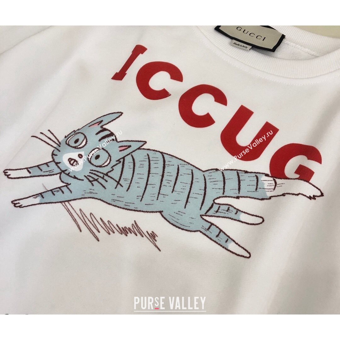 Gucci Cat Sweatshirt White 2021 (Q-21082630)