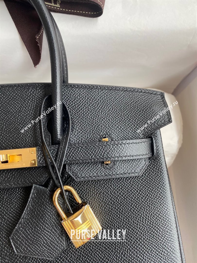 Hermes Birkin 25cm/30cm/35cm Bag in Original Epsom Leather Black/Gold 2024 (Full Handmade) (XYA-24070120)