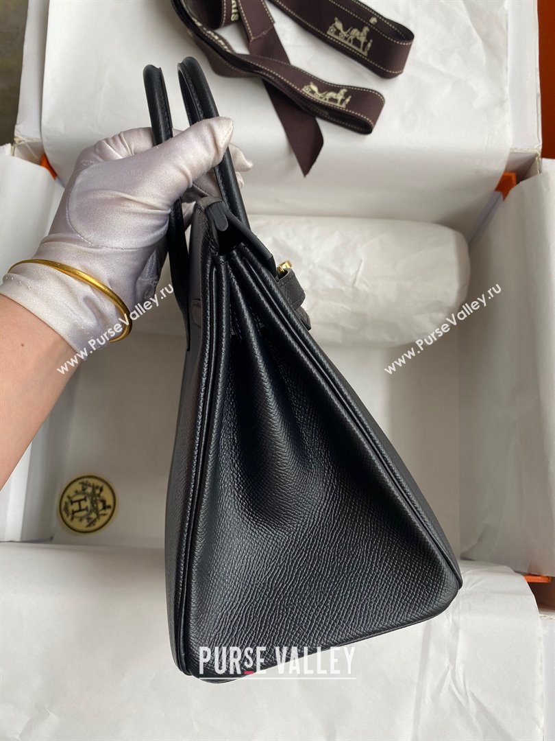 Hermes Birkin 25cm/30cm/35cm Bag in Original Epsom Leather Black/Gold 2024 (Full Handmade) (XYA-24070120)