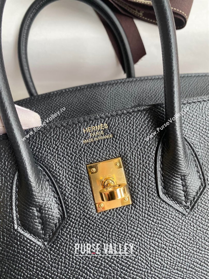 Hermes Birkin 25cm/30cm/35cm Bag in Original Epsom Leather Black/Gold 2024 (Full Handmade) (XYA-24070120)