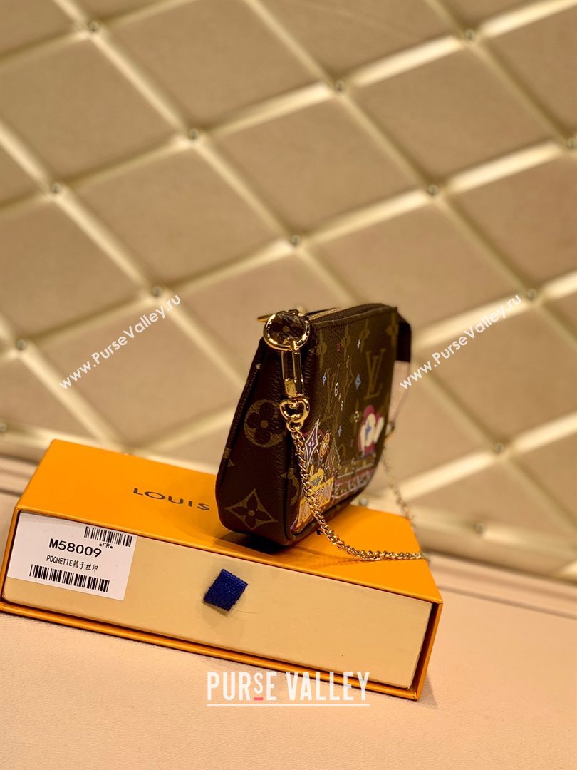 Louis Vuitton Christmas Mini Pochette Accessoires Clutch with Chain Bag M58009 03 2020 (KI-20112434)