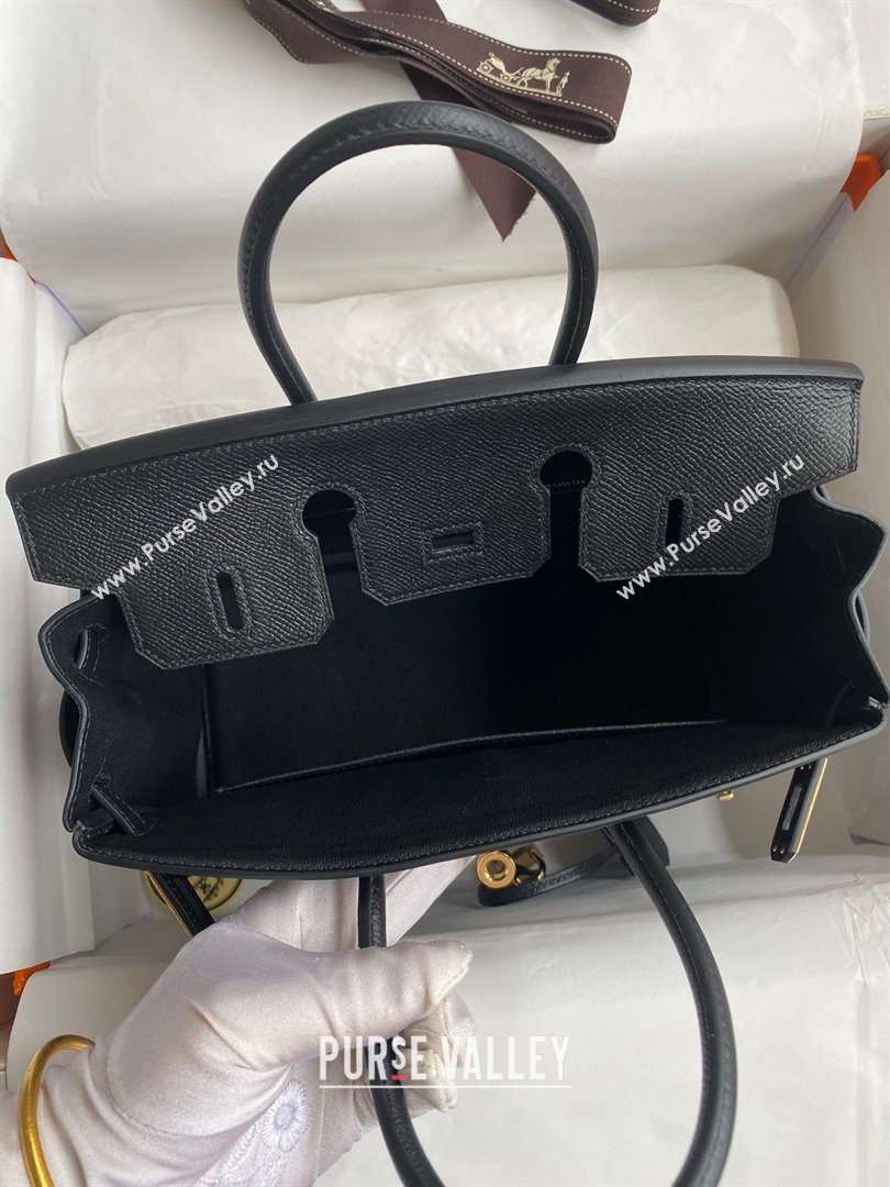 Hermes Birkin 25cm/30cm/35cm Bag in Original Epsom Leather Black/Gold 2024 (Full Handmade) (XYA-24070120)