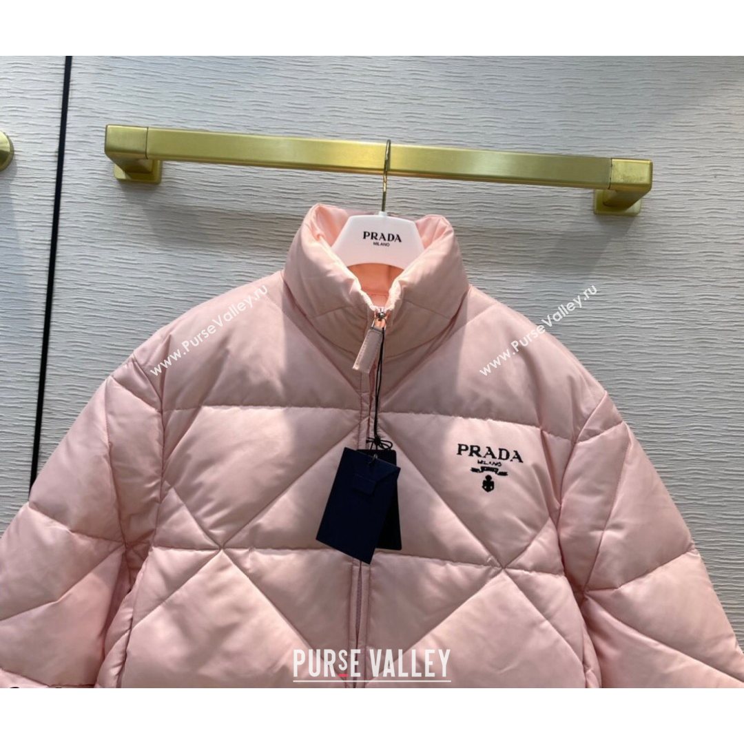 Prada Nylon Down Short Coat Pink 2021 (Q-21082631)