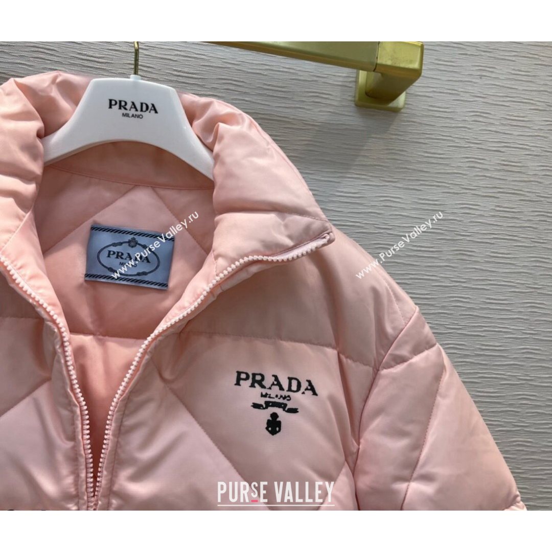 Prada Nylon Down Short Coat Pink 2021 (Q-21082631)