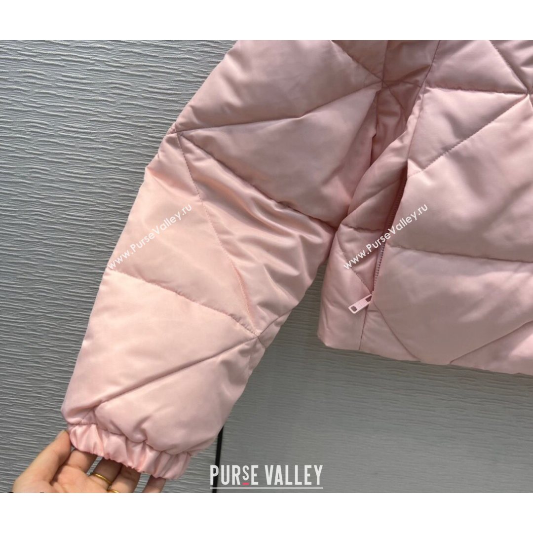 Prada Nylon Down Short Coat Pink 2021 (Q-21082631)