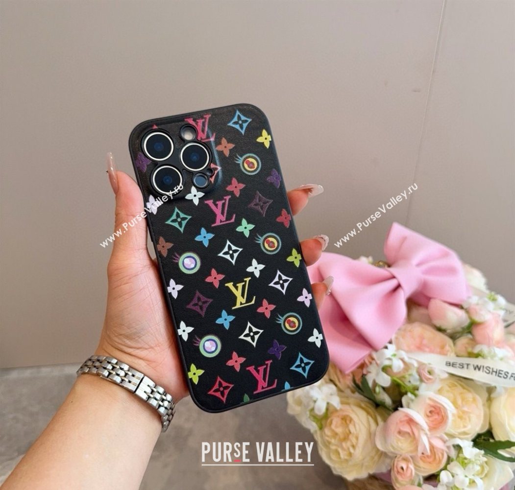 Louis Vuitton x TM iPhone Holder Black/Multicolor 2025 0616 (SHI-250616015)