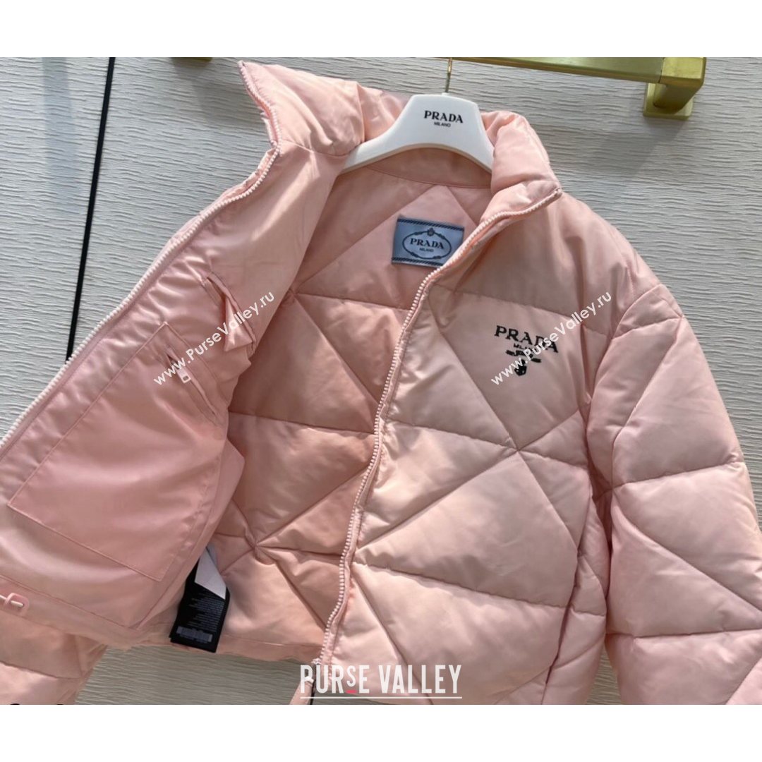 Prada Nylon Down Short Coat Pink 2021 (Q-21082631)