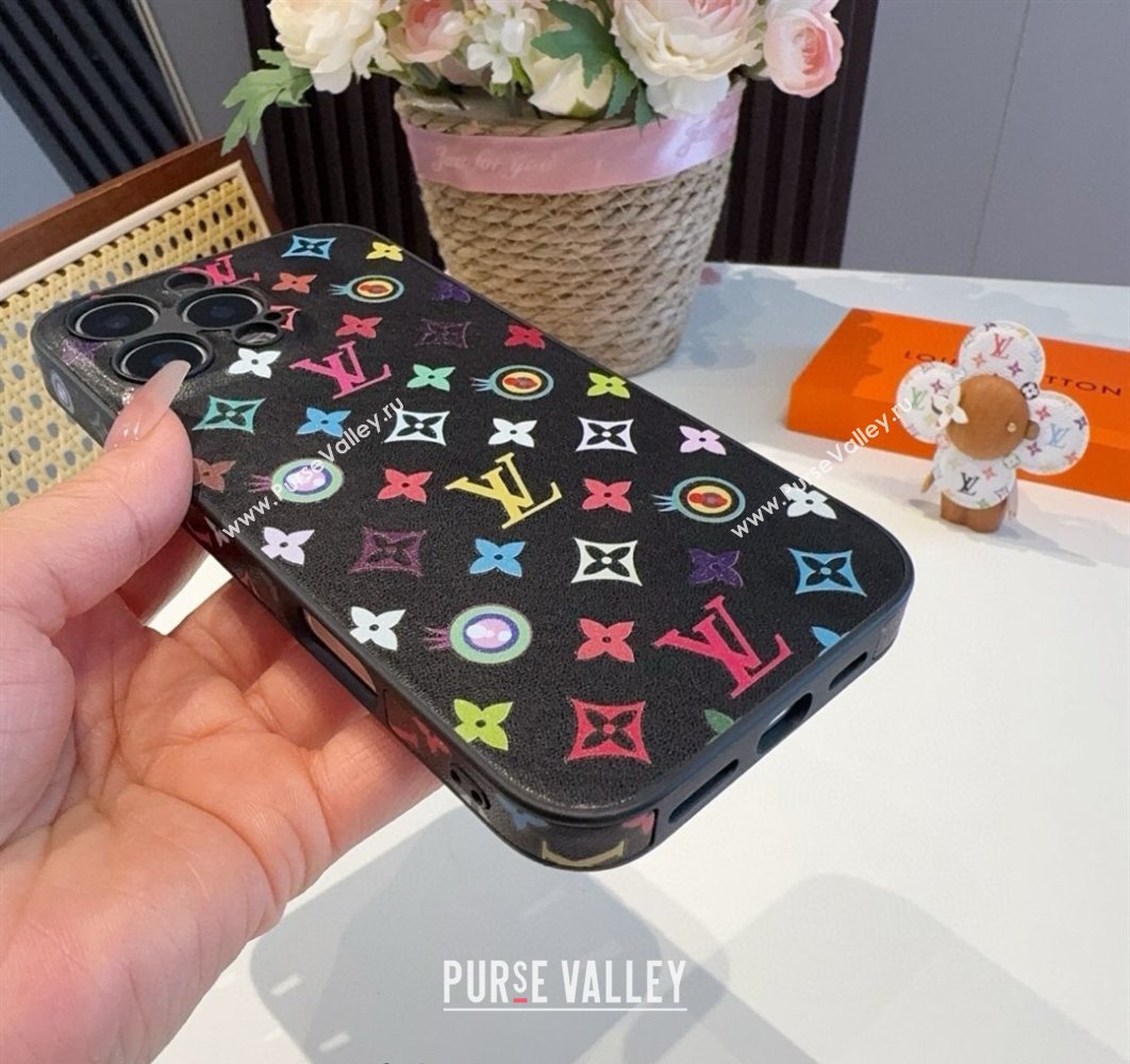 Louis Vuitton x TM iPhone Holder Black/Multicolor 2025 0616 (SHI-250616015)