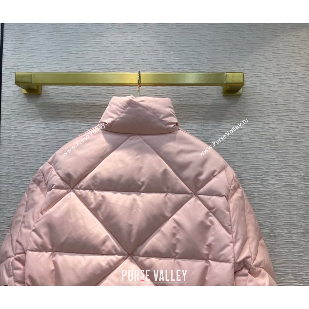 Prada Nylon Down Short Coat Pink 2021 (Q-21082631)