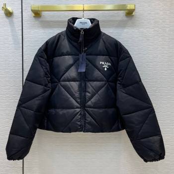 Prada Nylon Down Short Coat Black 2021 (Q-21082632)