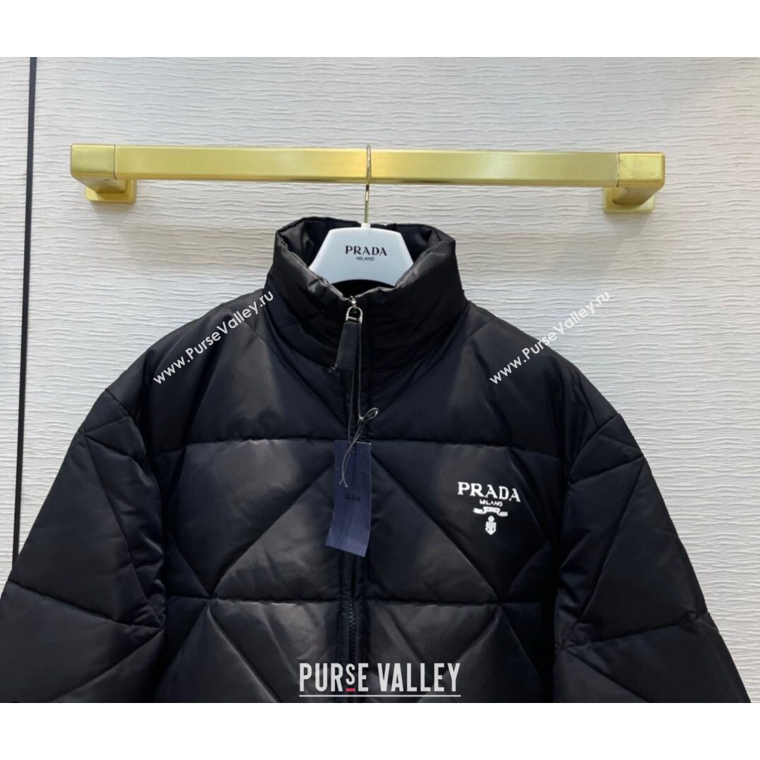 Prada Nylon Down Short Coat Black 2021 (Q-21082632)