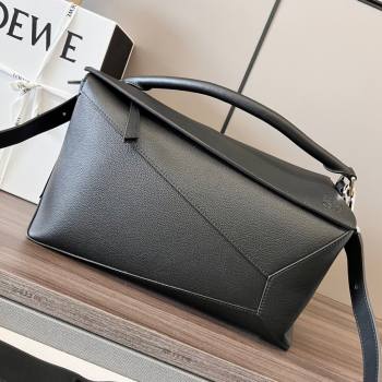 Loewe Large Puzzle Bag in Grained Calfskin Black 2024 (DL-24032106)