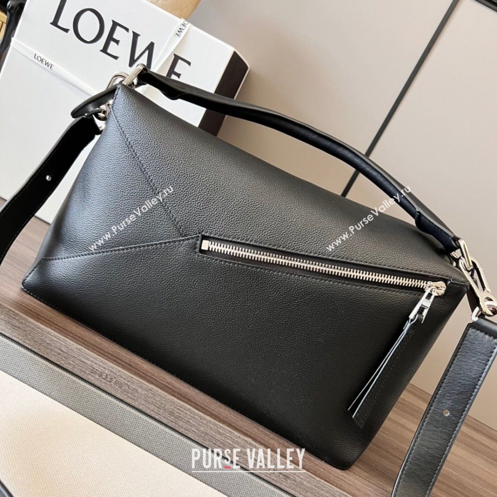 Loewe Large Puzzle Bag in Grained Calfskin Black 2024 (DL-24032106)