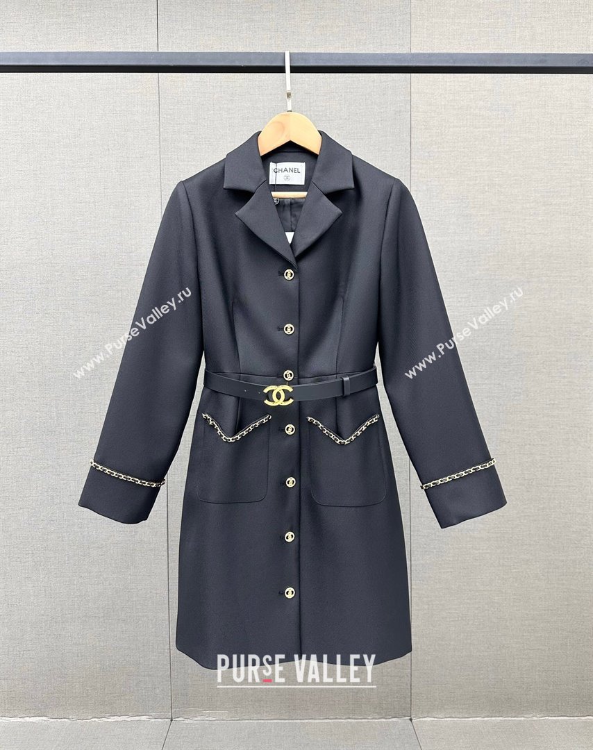 Chanel Jacket Dress with Belt CH110947 Black 2023 (Q-23110947)