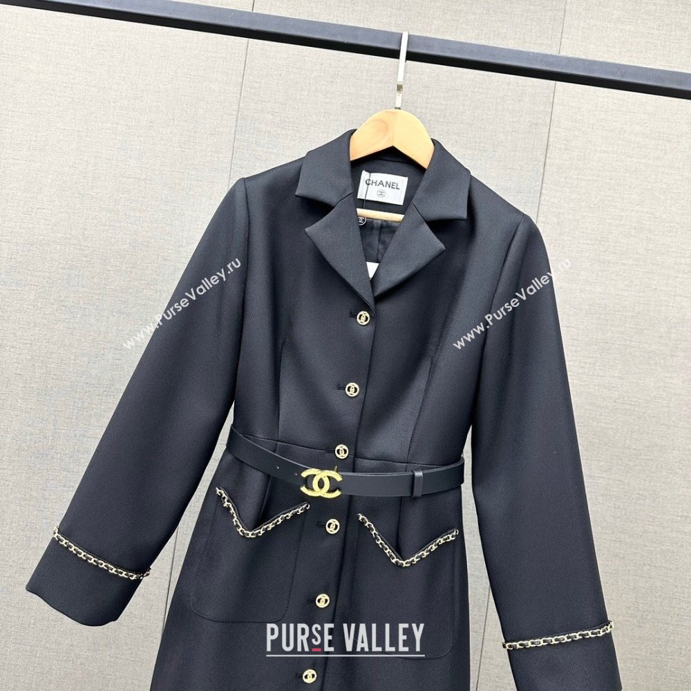 Chanel Jacket Dress with Belt CH110947 Black 2023 (Q-23110947)