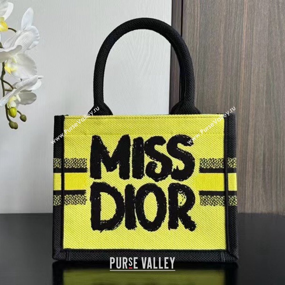 Dior Small Book Tote bag in Two-Tone Green and Blue Miss Dior Graffiti 1286 2024 (DMZ-24082317)