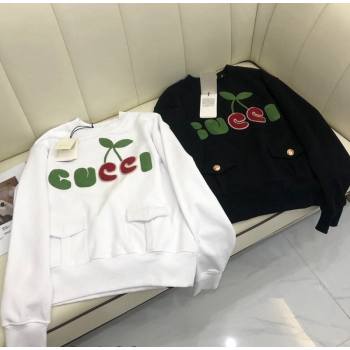 Gucci Embroidered Logo Sweatshirt White/Black 2021 (Q-21082633)
