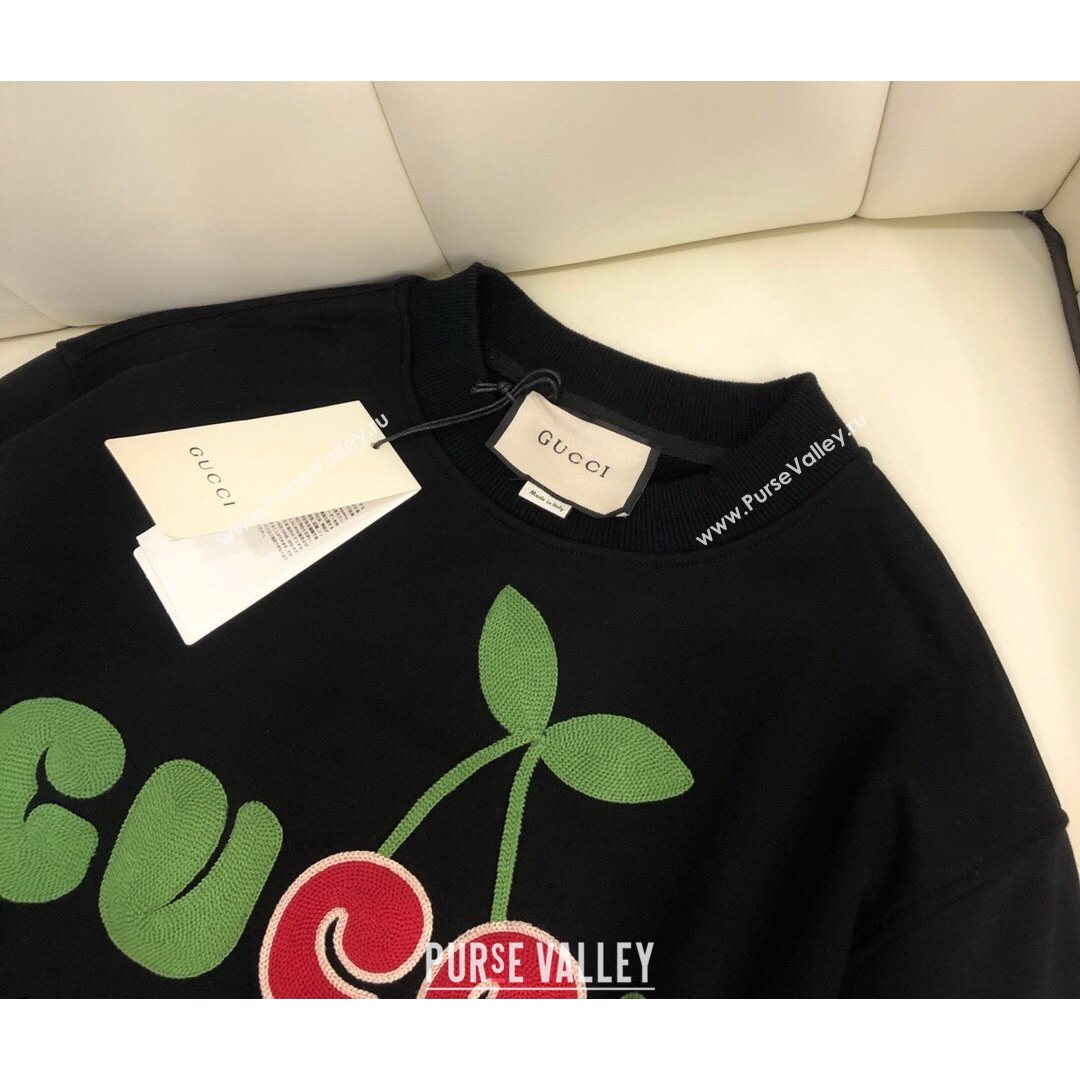 Gucci Embroidered Logo Sweatshirt White/Black 2021 (Q-21082633)