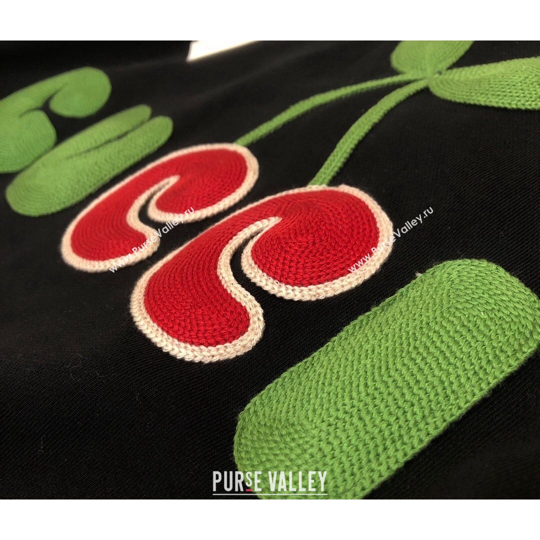 Gucci Embroidered Logo Sweatshirt White/Black 2021 (Q-21082633)