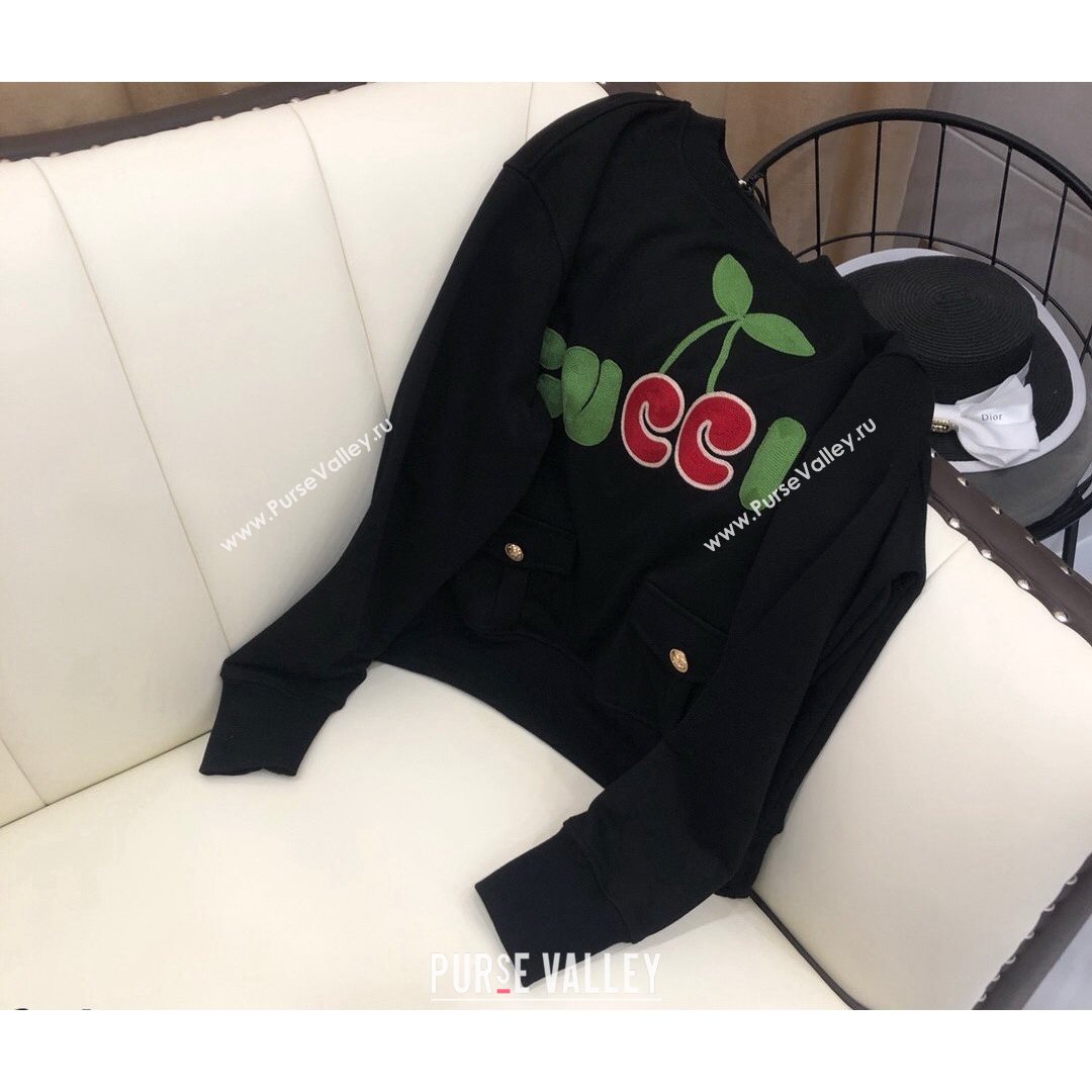 Gucci Embroidered Logo Sweatshirt White/Black 2021 (Q-21082633)