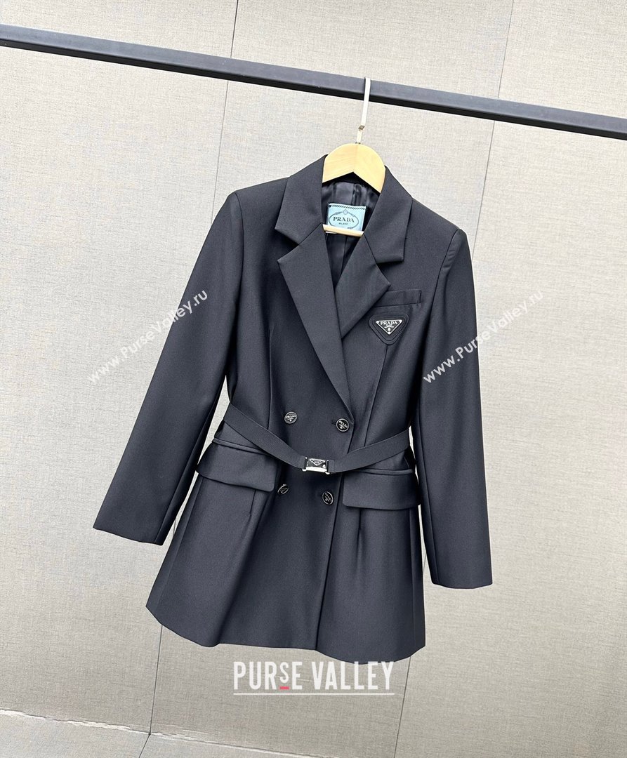 Prada Jacket with Belt P110948 Black 2023 (Q-23110948)