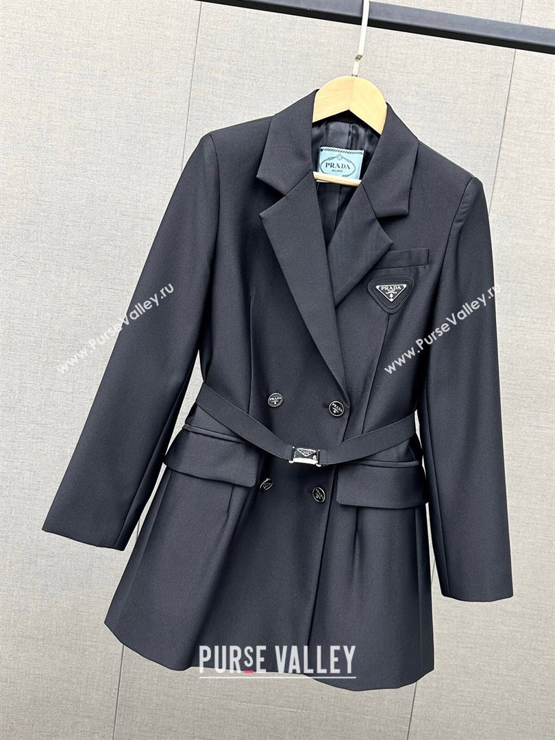 Prada Jacket with Belt P110948 Black 2023 (Q-23110948)