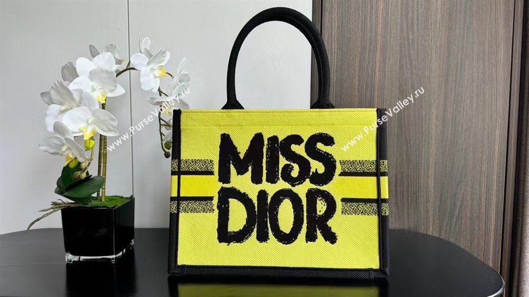 Dior Medium Book Tote bag in Two-Tone Green and Blue Miss Dior Graffiti 1286 2024 (DMZ-24082318)