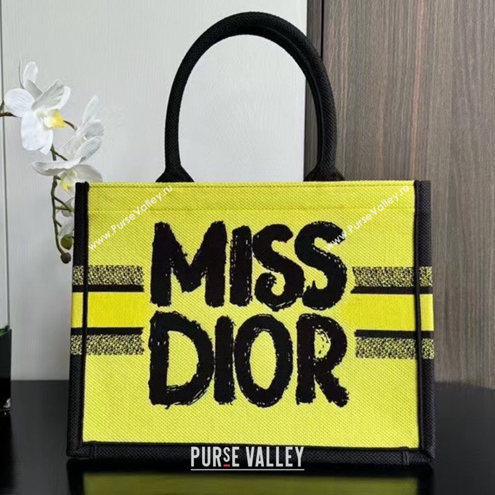 Dior Medium Book Tote bag in Two-Tone Green and Blue Miss Dior Graffiti 1286 2024 (DMZ-24082318)