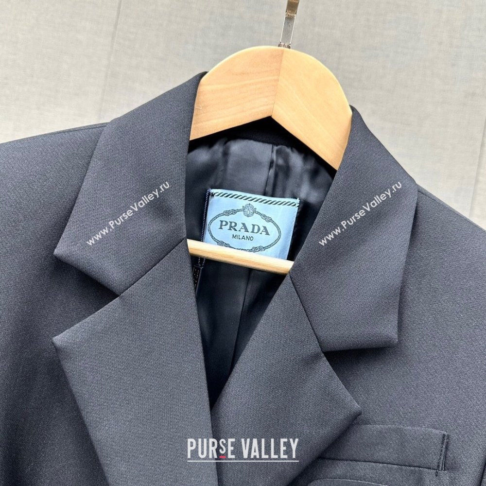 Prada Jacket with Belt P110948 Black 2023 (Q-23110948)