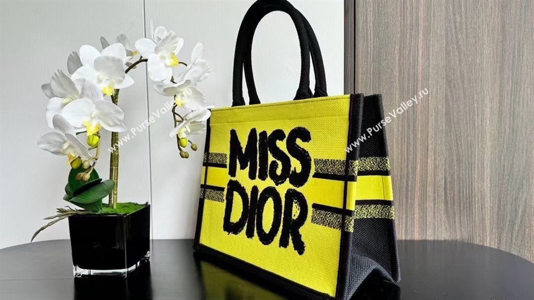 Dior Medium Book Tote bag in Two-Tone Green and Blue Miss Dior Graffiti 1286 2024 (DMZ-24082318)