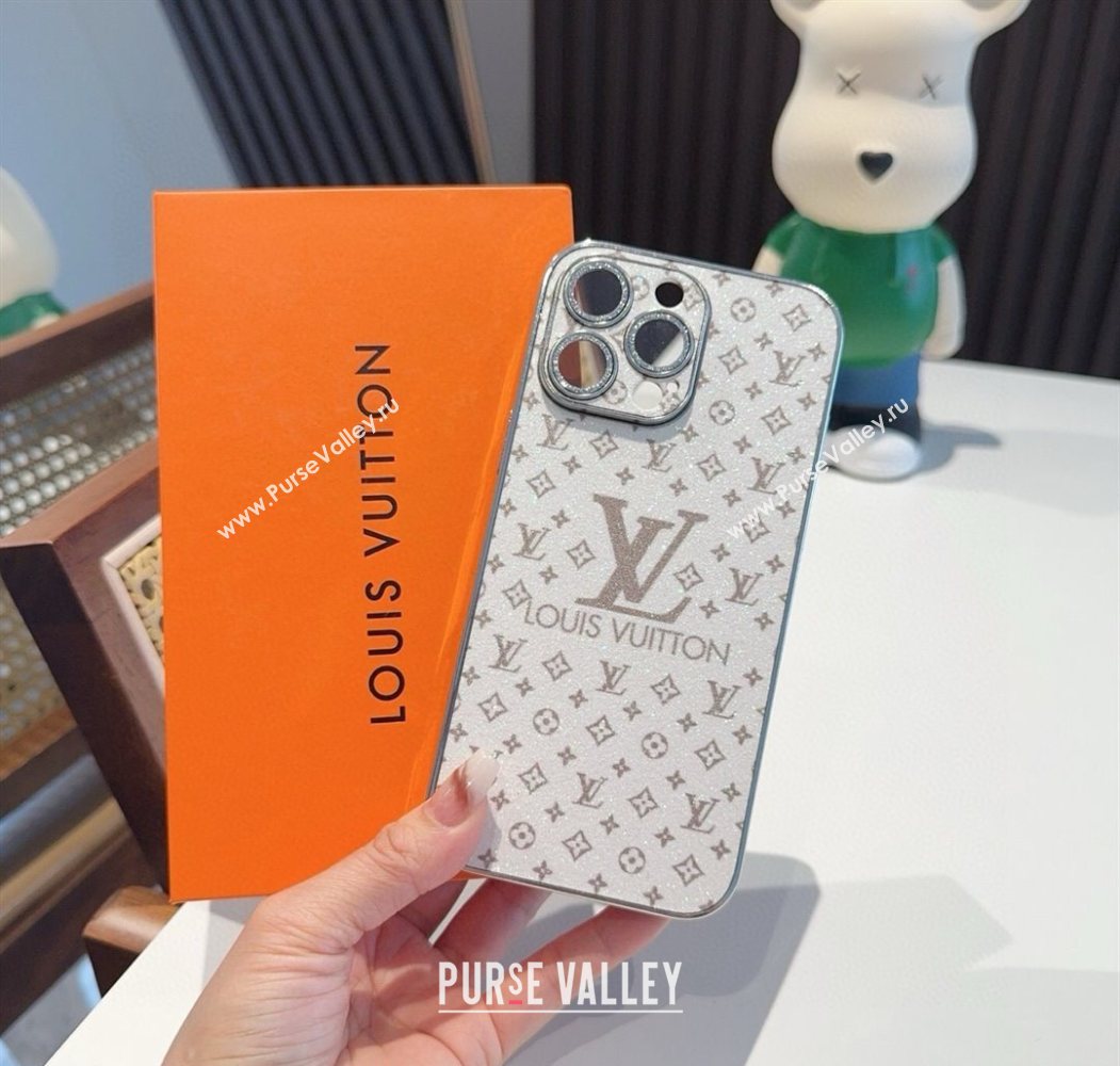 Louis Vuitton iPhone Holder White/Gold 2025 0616 (SHI-250616016)
