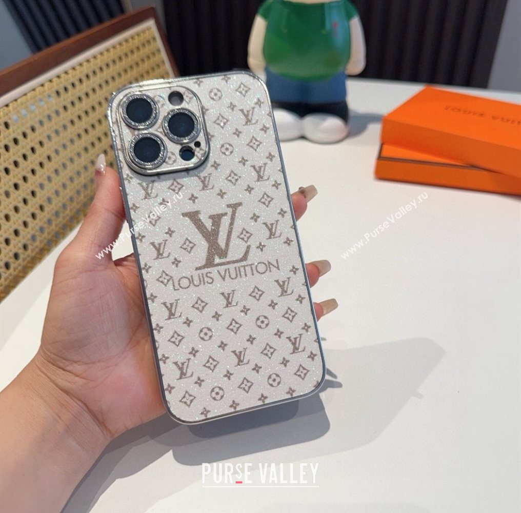 Louis Vuitton iPhone Holder White/Gold 2025 0616 (SHI-250616016)