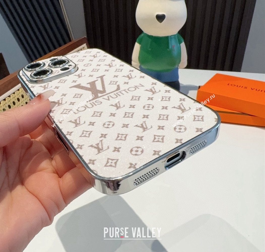 Louis Vuitton iPhone Holder White/Gold 2025 0616 (SHI-250616016)